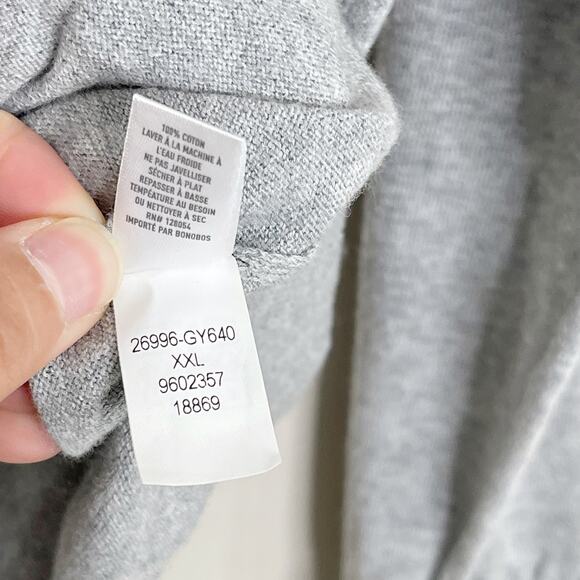 New Bonobos Slim Fit Cotton Crew Neck Sweater XXLarge Heather Gray Lightweight - Picture 6 of 6